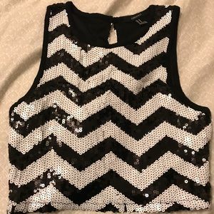 Sequined Crop Top